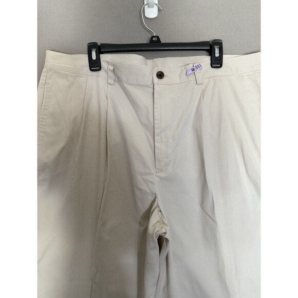 Brooks Brothers Chino Pleated Pants Men 40x30 Lot Of 2 Beige Cream Cotton Preppy - Picture 10 of 14